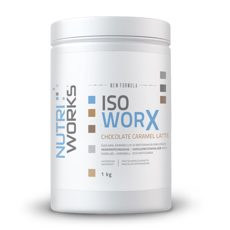 Iso worX lactose-free, 1 kg-Heraisolaatti-Nutri Works-Chocolate Caramel Latte-Aminopörssi
