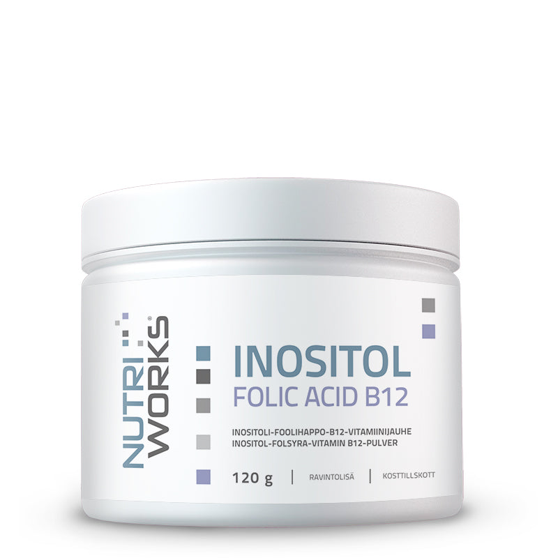 Inositol Folic Acid B12, 120g-B-vitamiini-Nutri Works-Aminopörssi