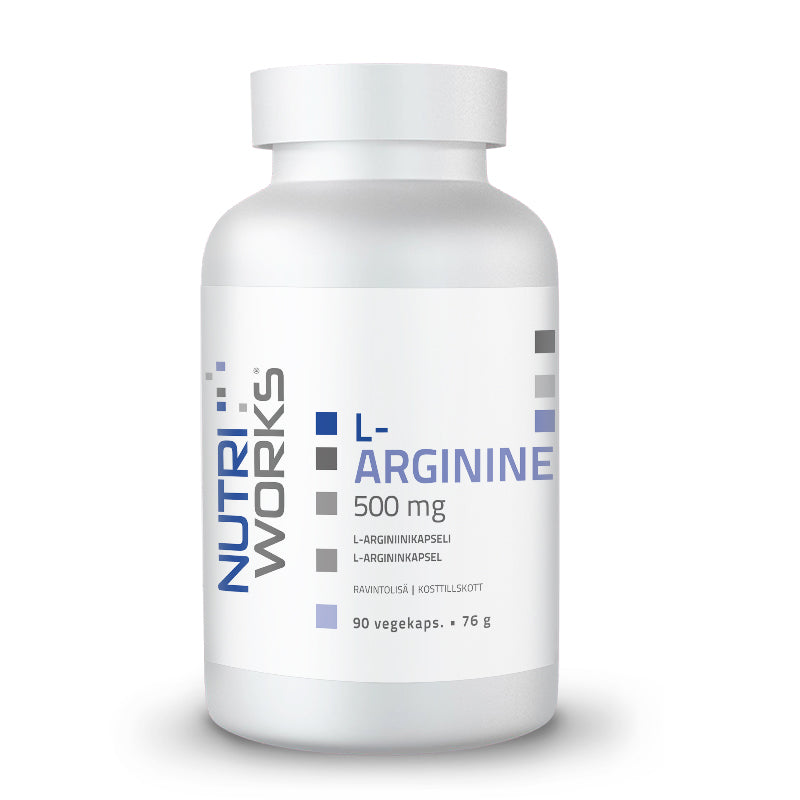 L-Arginine 500 mg 90 vegekaps.-L-Arginiini-Nutri Works-Aminopörssi