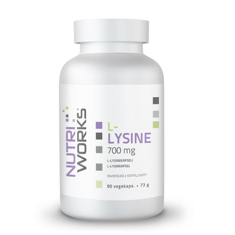 L-Lysine 700 mg 90 vegekaps.-L-Lysiini-Nutri Works-Aminopörssi