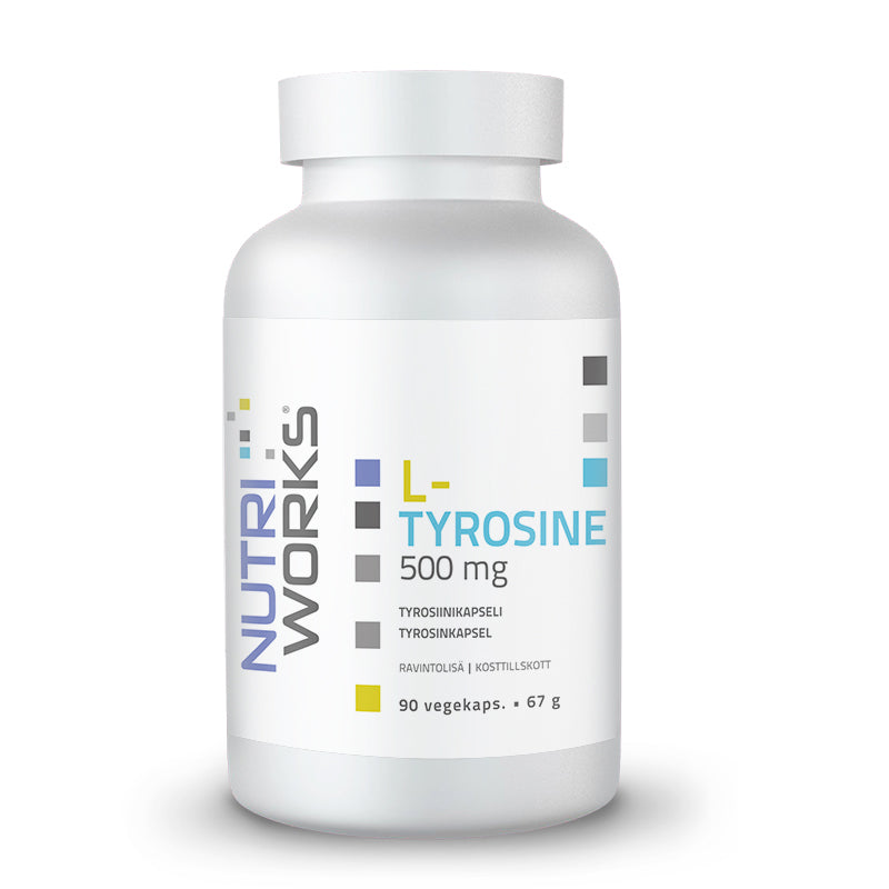 Tyrosine 500mg, 90 vegekaps.-Melatoniini-Nutri Works-Aminopörssi