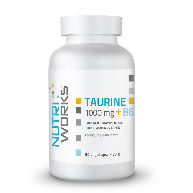 Taurine 1000 mg + B6 90 vegekaps.-Tauriini-Nutri Works-Aminopörssi