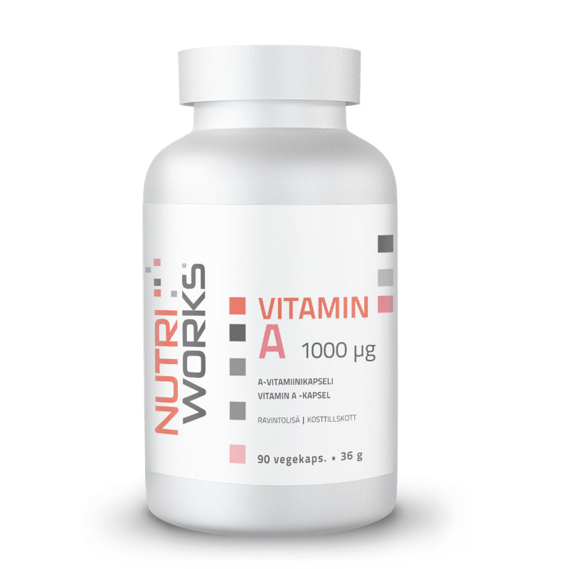 Vitamin A 1000 µg 90 vegekaps.-A-vitamiini-Nutri Works-Aminopörssi