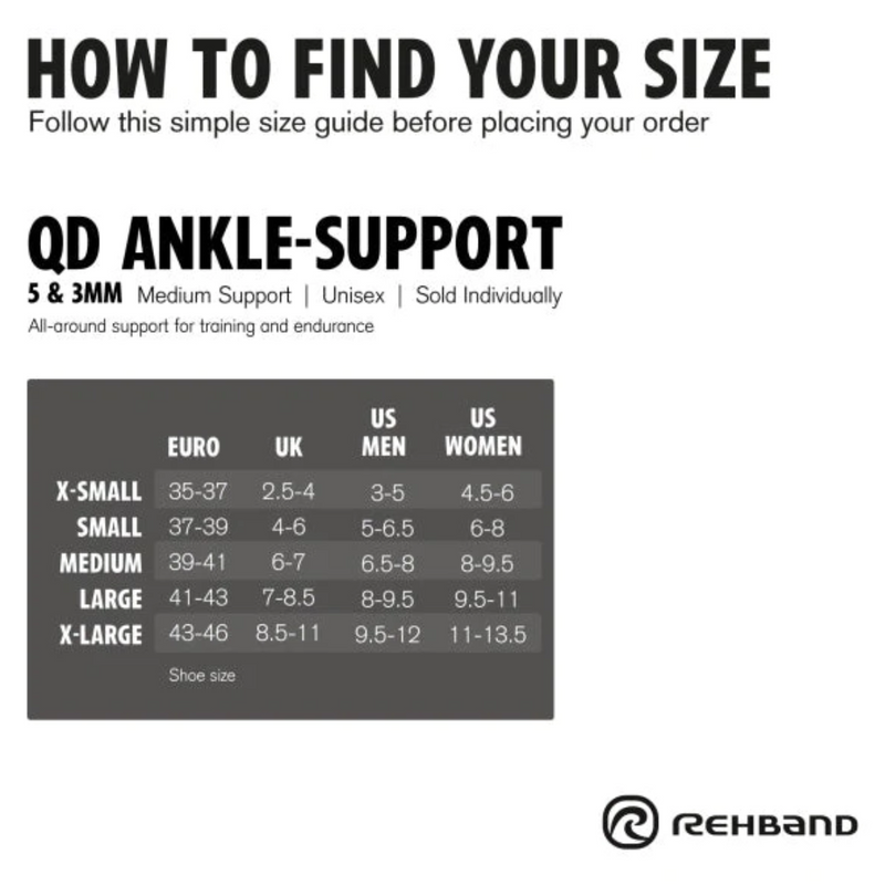 QD Ankle Support 5mm, Black 1kpl-Nilkkatuki-Rehband-S-Aminopörssi