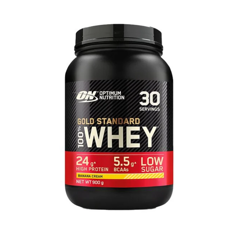 Gold Standard 100 % Whey Protein, n.900g-Heraproteiini-Optimum Nutrition-Banana Dream-Aminopörssi