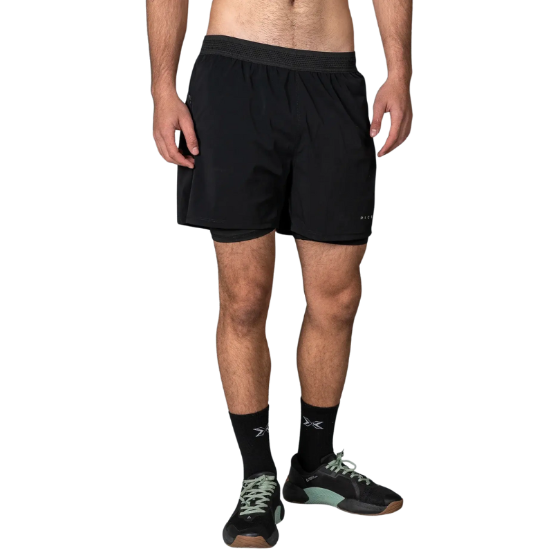 Picsil 2-in-1 Shorts Men Black-Miesten shortsit-Picsil-S-Aminopörssi