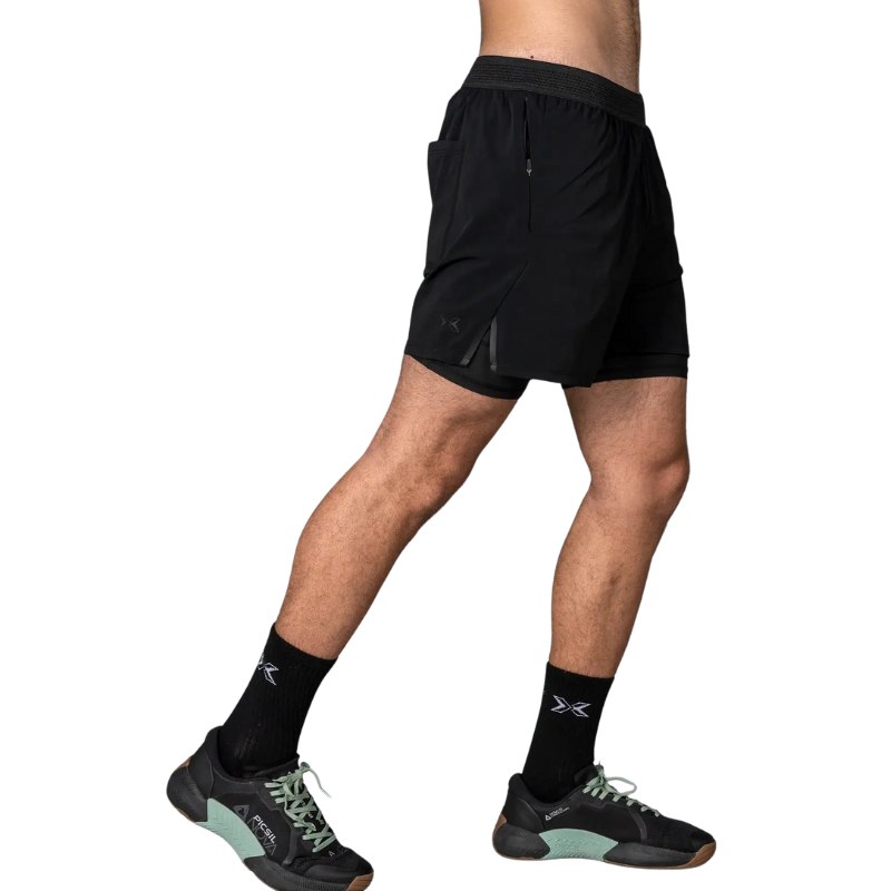 Picsil 2-in-1 Shorts Men Black-Miesten shortsit-Picsil-S-Aminopörssi