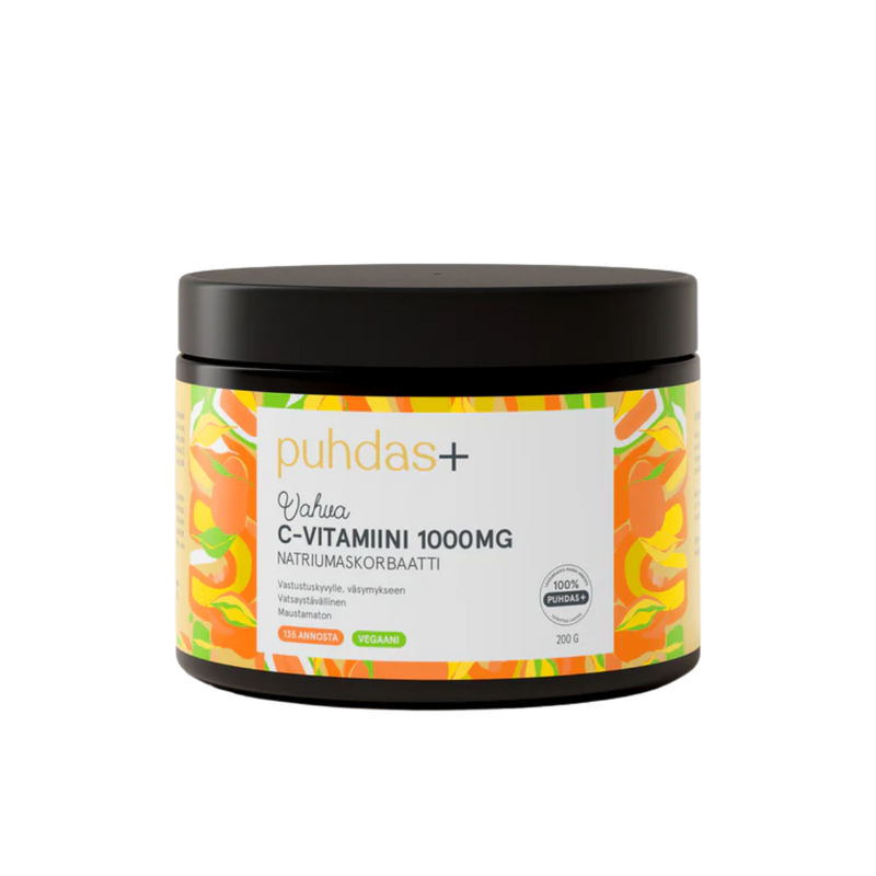 Puhdas+ Vahva C-vitamiini 1000 mg, 200 g-C-vitamiini-Puhdas+-Aminopörssi