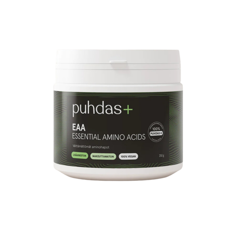 EAA essential amino acids, 250 g-EAA-Puhdas+-Aminopörssi