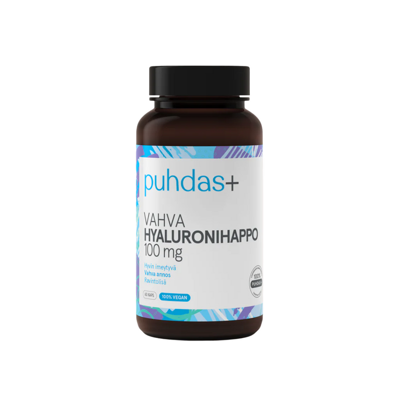 Puhdas+ Vahva Hyaluronihappo 60 kaps.-Iho hiukset ja kynnet-Puhdas+-Aminopörssi