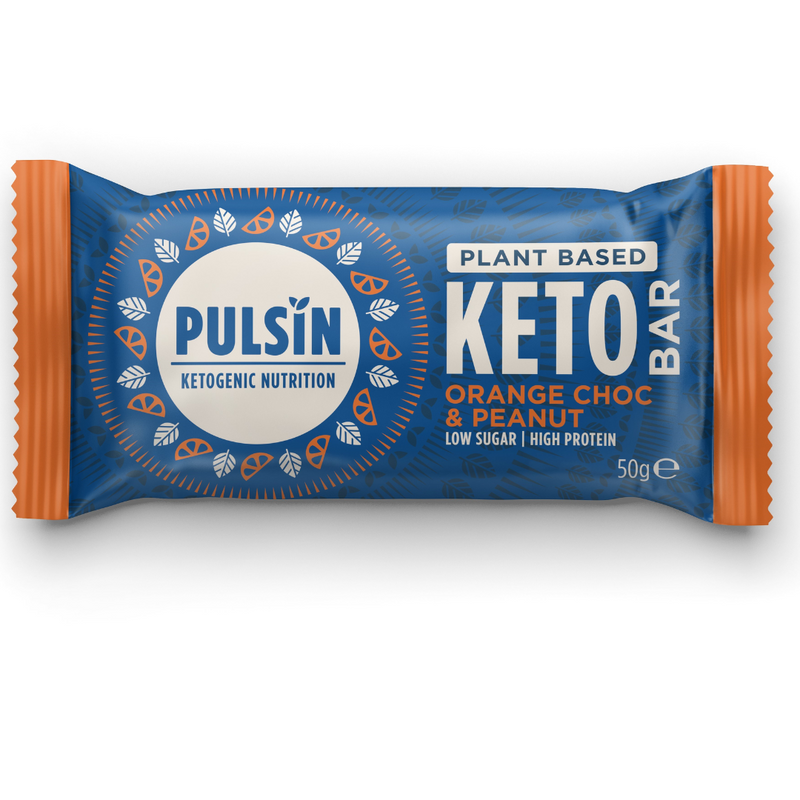 KETO Bar, 50 g-Proteiinipatukka-Pulsin-Appelsiinisuklaa-maapähkinä-Aminopörssi