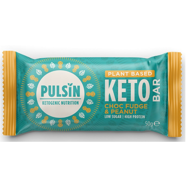 KETO Bar, 50 g-Proteiinipatukka-Pulsin-Suklaafudge-maapähkinä-Aminopörssi