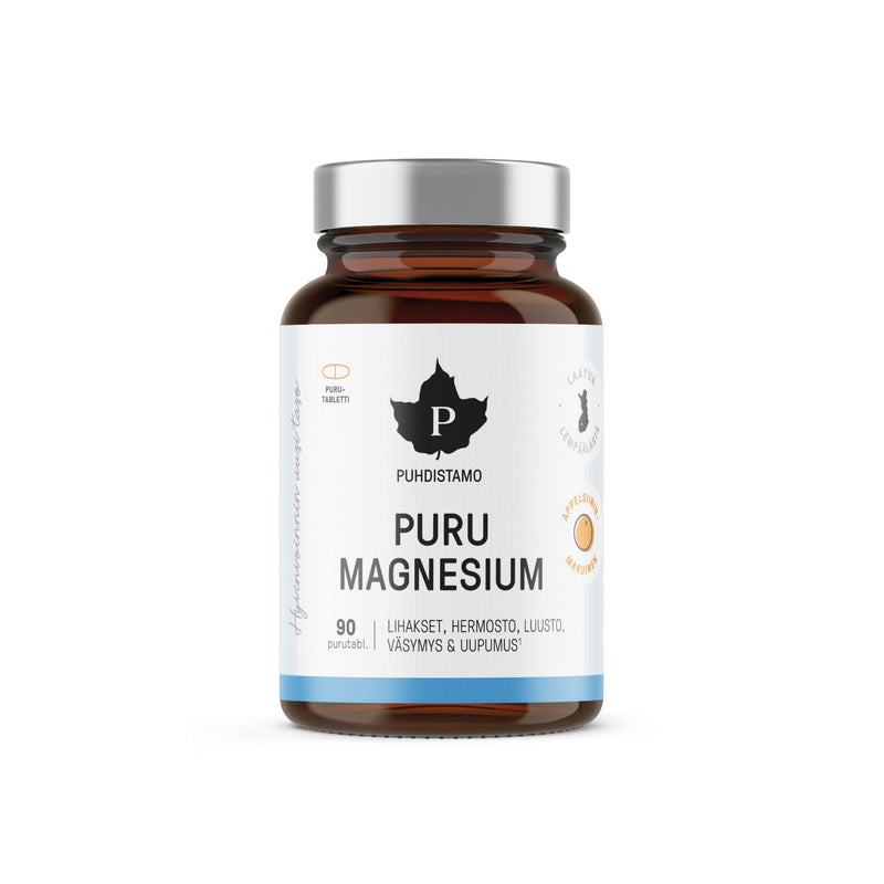 Puhdistamo Puru Magnesium 90 tabl.-Magnesium-Puhdistamo-Aminopörssi