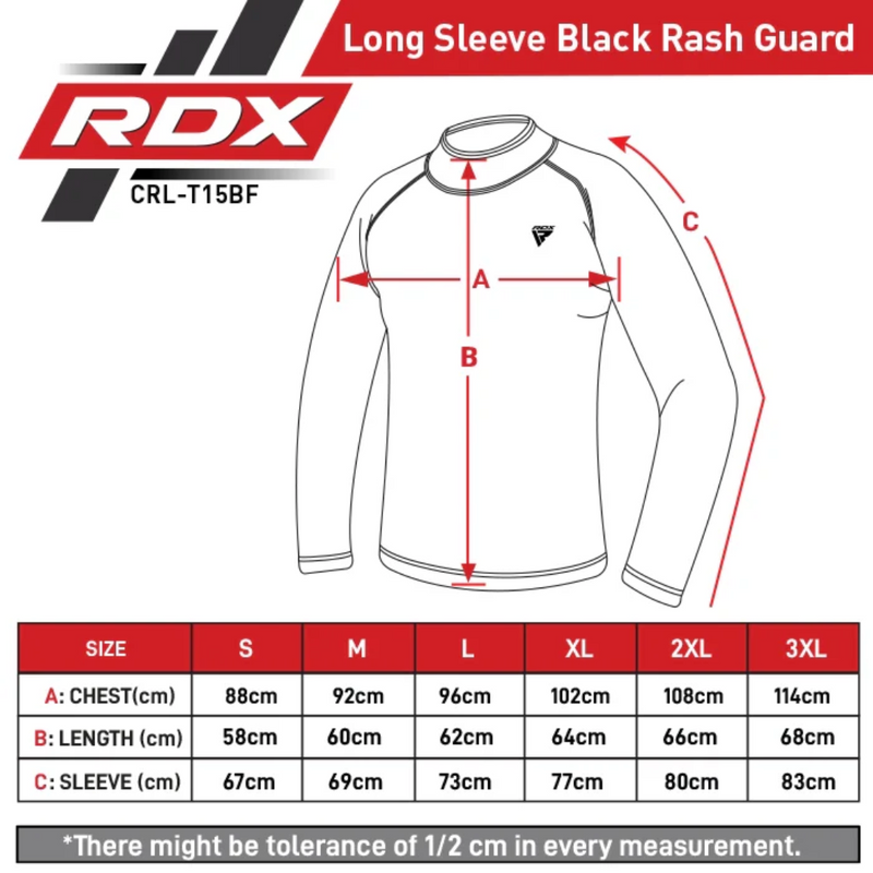 RDX T15 Long Sleeve Black Rash Guard BLACK-Kamppailuvaatteet-RDX-S-Aminopörssi