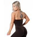 Relode Aura Seamless Halterneck Top Dark Brown-Naisten lyhythihaiset ja topit-Relode-XS-Aminopörssi