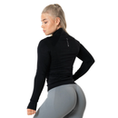 Relode Aura Seamless Zip Longsleeve - Black-Naisten pitkähihaiset ja hupparit-Relode-XS-Aminopörssi