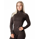 Relode Aura Seamless Zip Longsleeve Espresso Brown-Naisten t-paita-Relode-S-Aminopörssi
