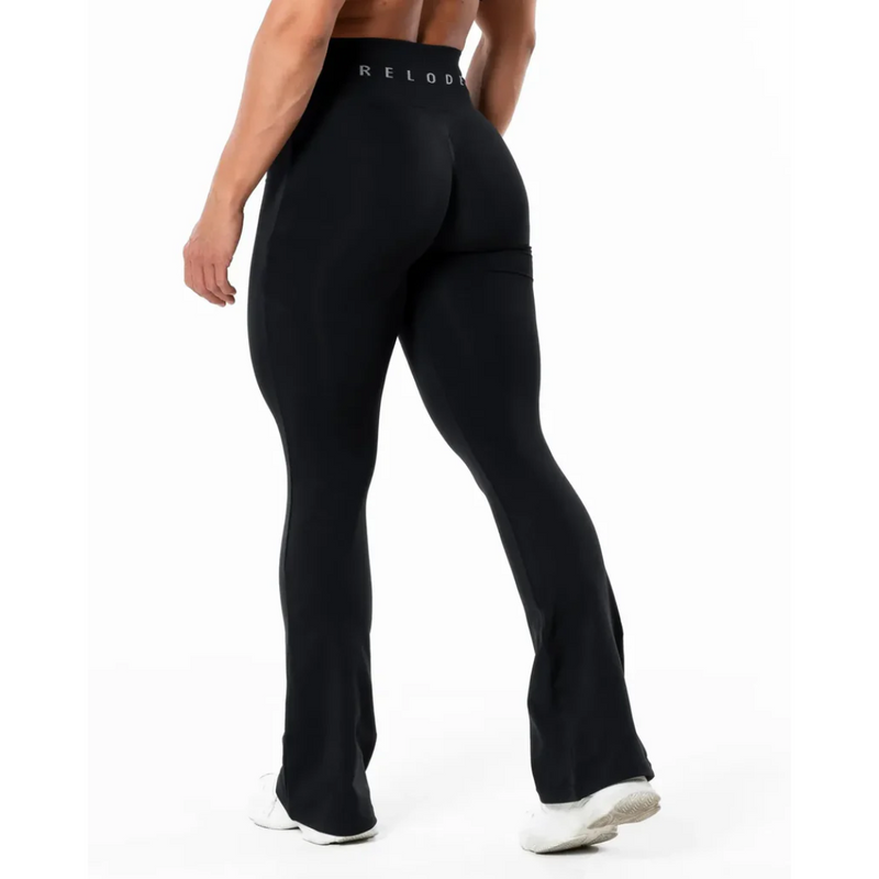 Relode Prime Scrunch Flared Black (Tall)-Naisten trikoot ja leggingsit-Relode-XS (Petite)-Aminopörssi