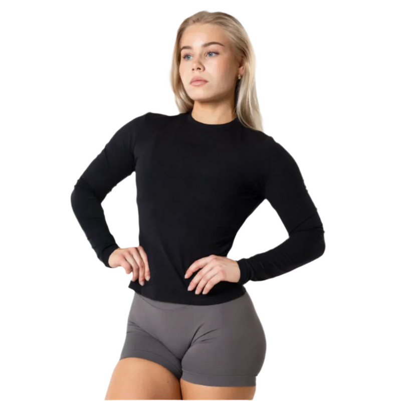 Relode Aura Seamless Longsleeve Black-Naisten pitkähihaiset ja hupparit-Relode-XS-Aminopörssi