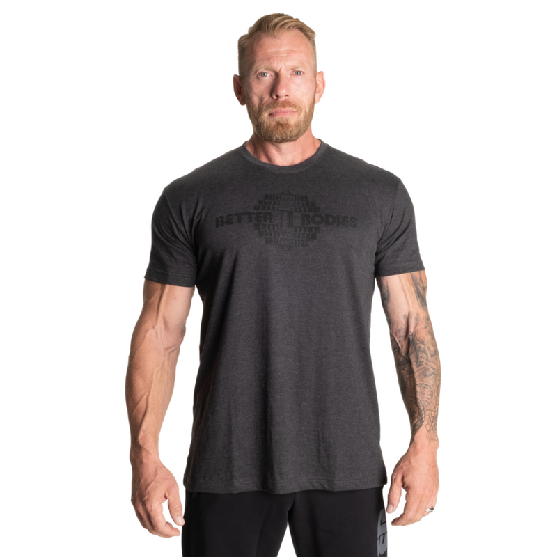 Recruit Tee, Dark Grey Melange-Miesten T-paita-Better Bodies-S-Aminopörssi