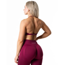 Relode Hybrid Seamless Halterneck Sports Bra Red Plum-Naisten urheiluliivit-Relode-XS-Aminopörssi