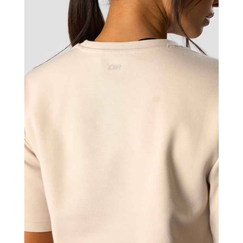 Revive Heavy Cropped T-Shirt Wmn Beige-Naisten lyhythihaiset ja topit-ICANIWILL-S-Aminopörssi