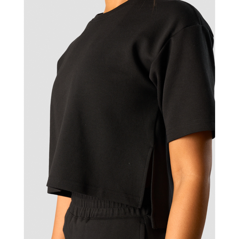Revive Heavy Cropped T-Shirt Wmn Black-Naisten lyhythihaiset ja topit-ICANIWILL-S-Aminopörssi