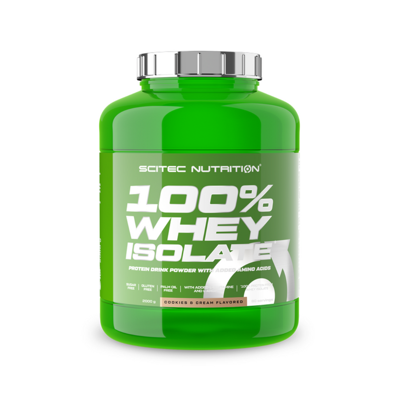 100 % Whey Isolate, 2 kg-Heraisolaatti-Scitec Nutrition®-Cookies & Cream-Aminopörssi