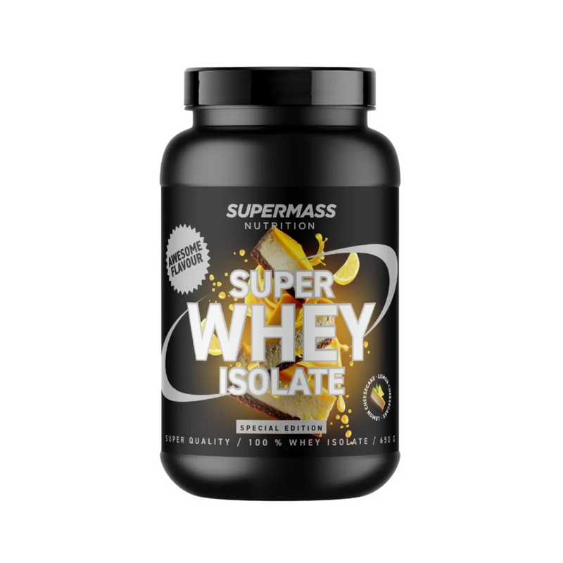 Supermass SUPER Whey Isolate 650g-Heraisolaatti-Supermass Nutrition-Lemon Cheesecake-Aminopörssi