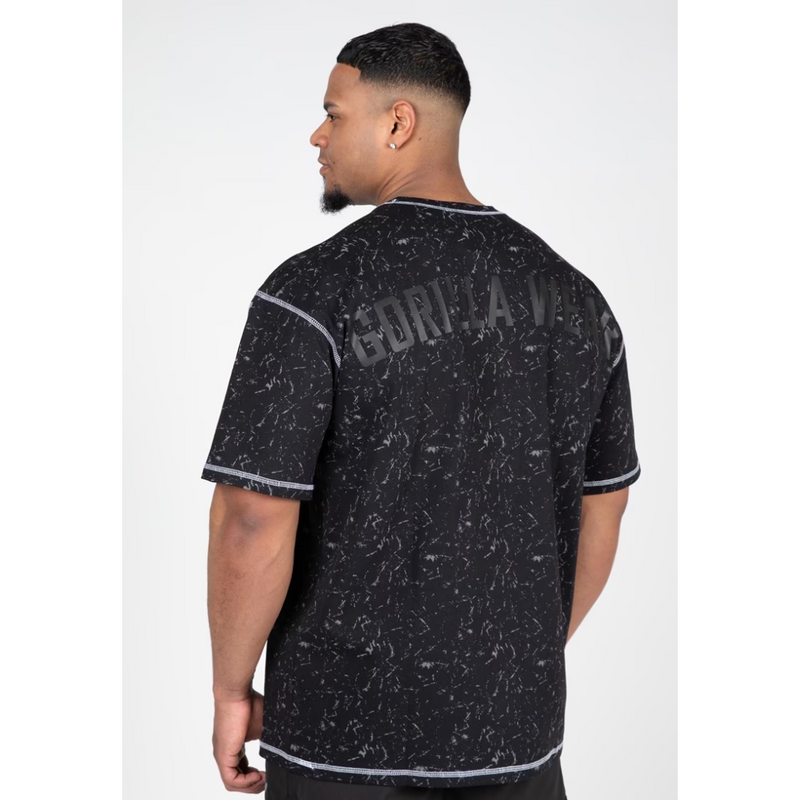 Saginaw Oversized T-Shirt - Washed Black-Miesten T-paita-Gorilla Wear-S-Aminopörssi