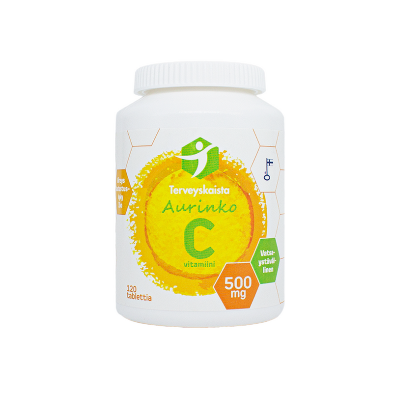 Aurinko C 500 mg 120 tabl-C-vitamiini-Terveyskaista-Aminopörssi