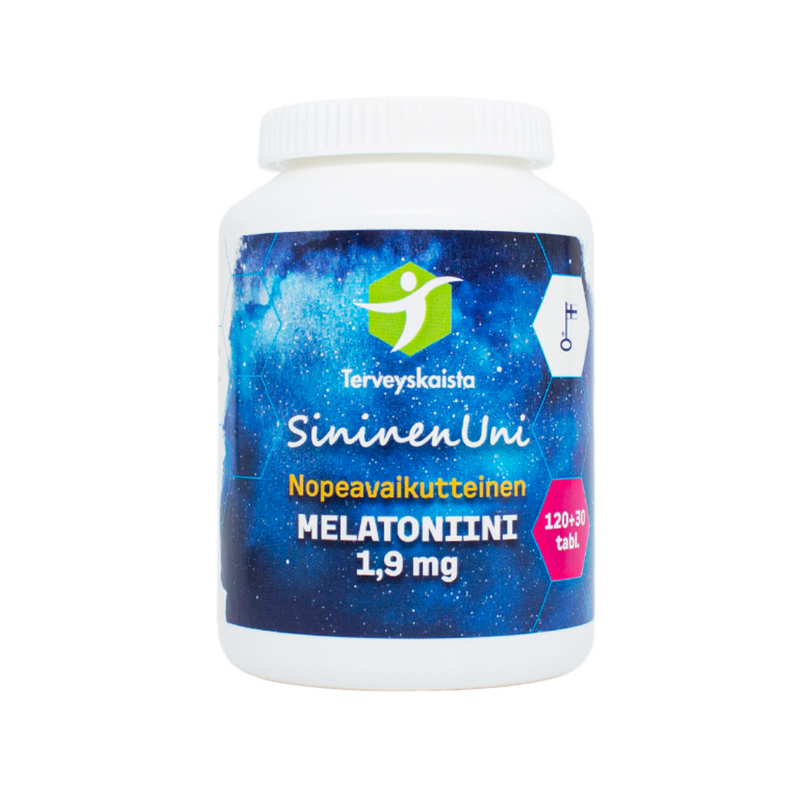 SininenUni-Melatoniini 1,9 mg 150 tabl nopevaikutteinen-Melatoniini-Terveyskaista-Aminopörssi
