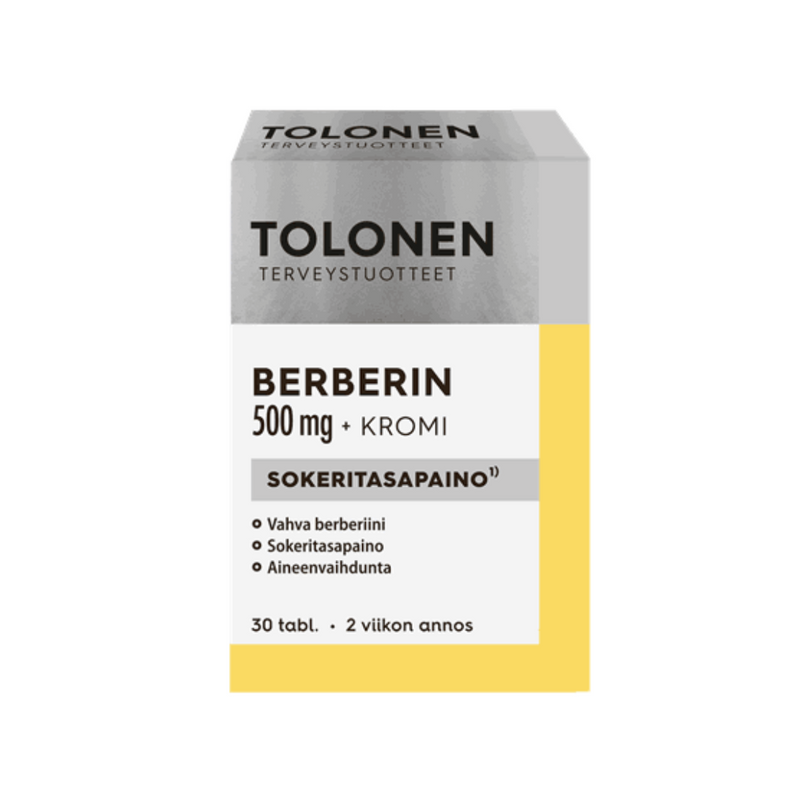 Berberin 500 mg + kromi, 30 tabl.-Yrttivalmiste-Tri Tolonen-Aminopörssi