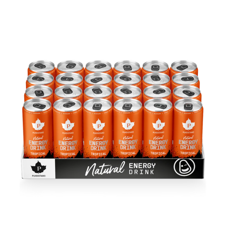 Natural Energy Drink, 330 ml x 24 kpl-Energiajuoma-Puhdistamo-Tropical Strong-Aminopörssi