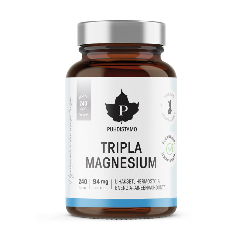 Puhdistamo Tripla Magnesium 240 kaps.-Magnesium-Puhdistamo-Aminopörssi