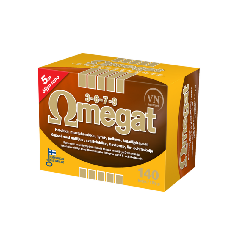 Omegat 3-6-7-9, 140 kaps.-Kalaöljy-Via Naturale-Aminopörssi