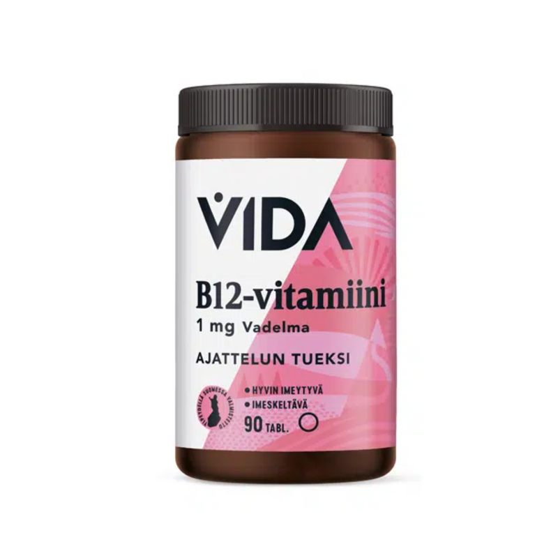 B12-vitamiini 1 mg, 90 tabl.-B12-vitamiini-Vida-Aminopörssi