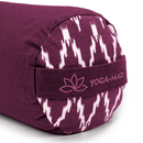 Yoga Bolster, aubergine with pattern-Joogabolsteri-YogaMad-Aminopörssi