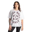 Better Bodies Legacy Oversized Tee White / Maroon-Naisten t-paita-Better Bodies-S-Aminopörssi