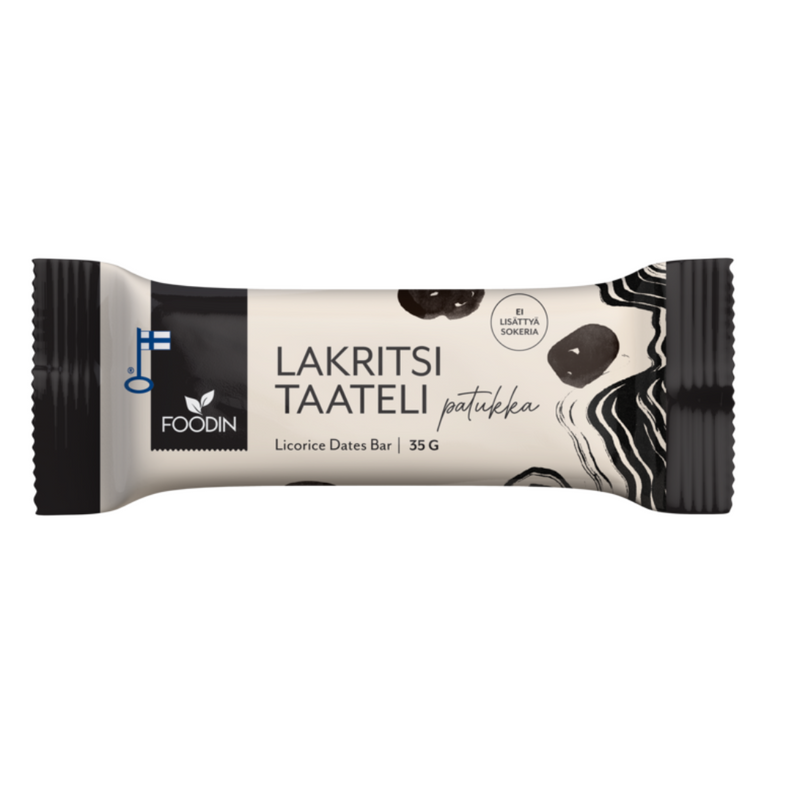 Lakritsitaatelipatukka, 35 g-Kuivahedelmä-Foodin-Original-Aminopörssi