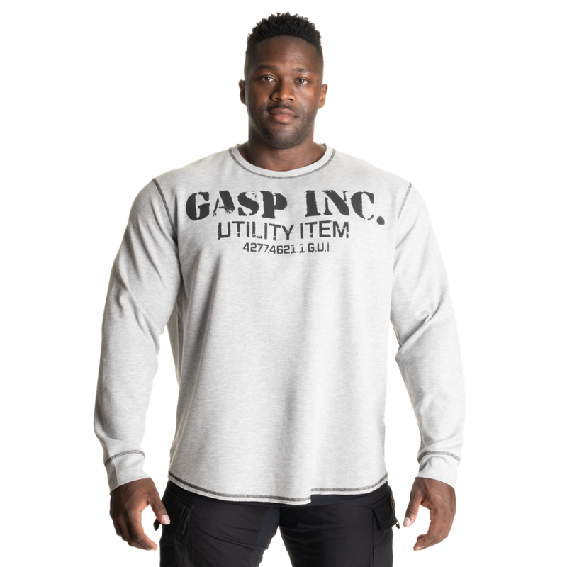 Gasp Thermal Gym Sweater, grey melange-Miesten pitkähihaiset-GASP-M-Aminopörssi