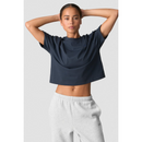 ICIW Everyday Cotton Cropped T-shirt Navy-Naisten t-paita-ICANIWILL-XS-Aminopörssi