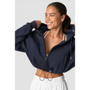 Everyday Cropped Hoodie Wmn Navy-Naisten pitkähihaiset ja hupparit-ICANIWILL-XS-Aminopörssi