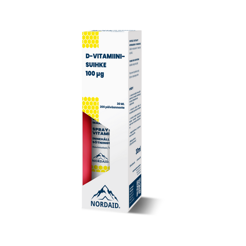 D-vitamiinisuihke 100 mcg spray pullo 30 ml-D-vitamiini-Nordaid-Aminopörssi