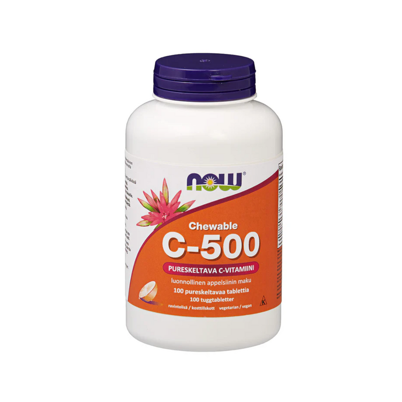 Now Foods C-500 purutabletti, 100 tabl.-C-vitamiini-NOW Foods-Aminopörssi