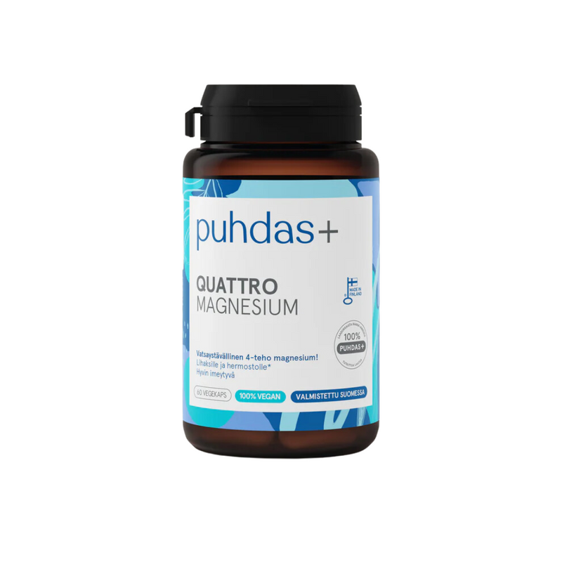Quattro magnesium, 60 vegekaps.-Magnesium-Puhdas+-Aminopörssi