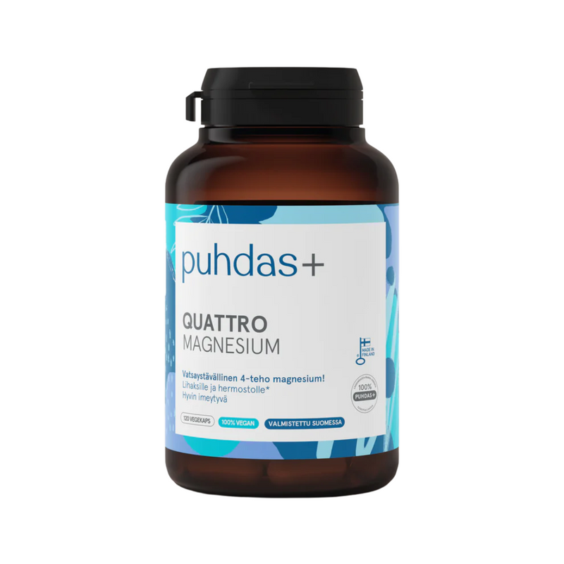 Puhdas+ Quattro magnesium, 120 vegekaps.-Magnesium-Puhdas+-Aminopörssi