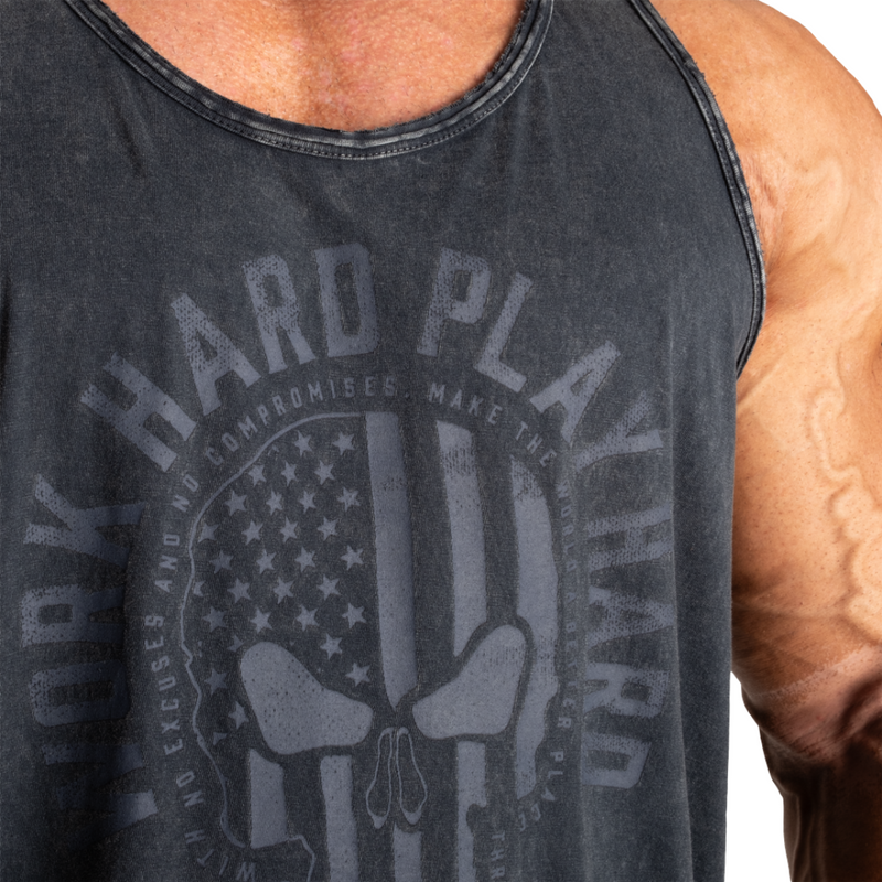 Gasp Skull T-back, Washed Black-Miesten hihattomat paidat-GASP-M-Aminopörssi