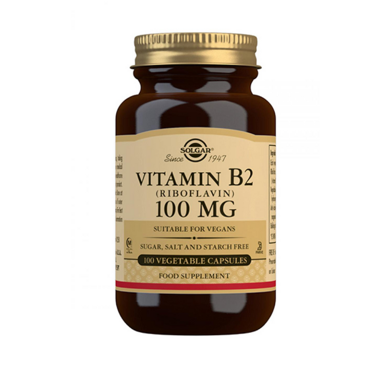 B2-vitamiini (Riboflaviini) 100 mg, 100 vegekaps.-B-vitamiini-Solgar-Aminopörssi