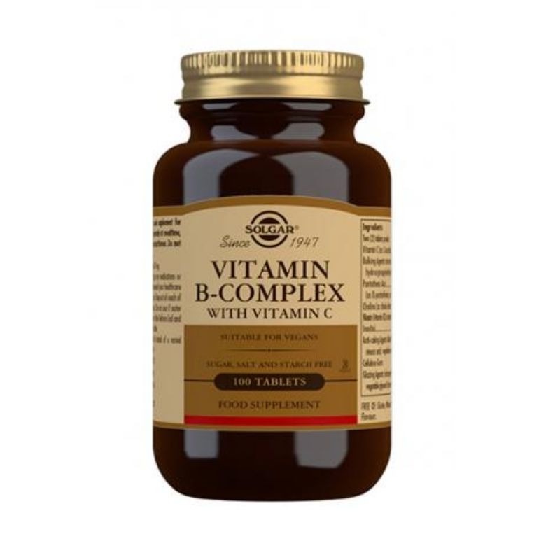 Vitamin B-Complex + C, 100 tabl.-B- ja C-vitamiini-Solgar-Aminopörssi